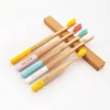 [MOQ200 Quick Deal] Colorful Round Bamboo Toothbrushes Adult / Kids Size with custom logo