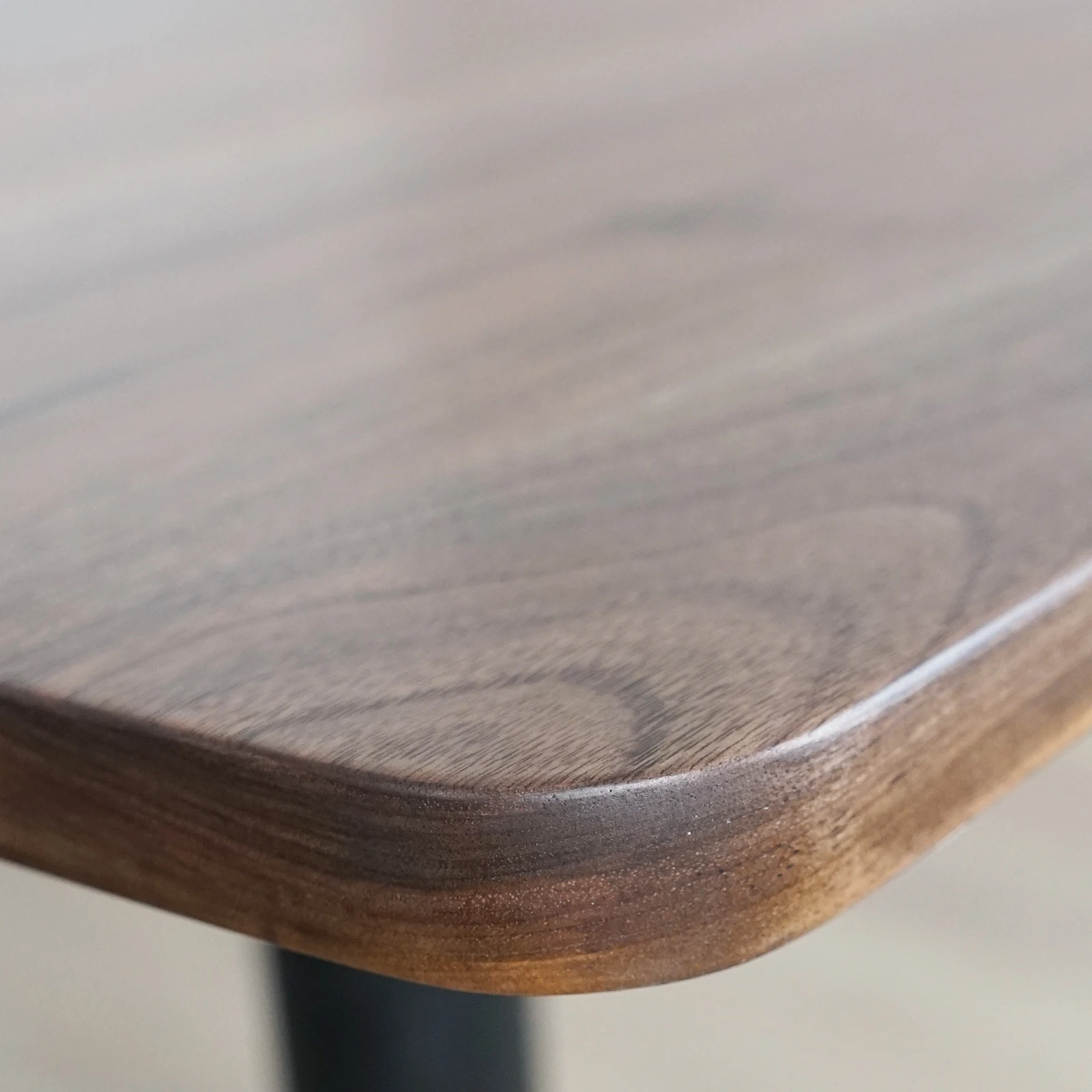 Modern Square Base Black Walnut Wooden Edge Glued Side Coffee Table