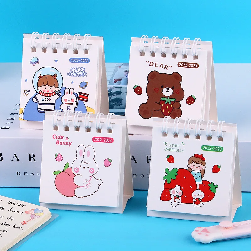 Wholesale Custom Calendar Cartoon Cute Small Mini Coil Hardcover Calendar Home Office Calendar factory