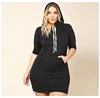 Black Red Women's Autumn Dresses Long Sleeve Casual Hoodie Plus Size Dress Lady