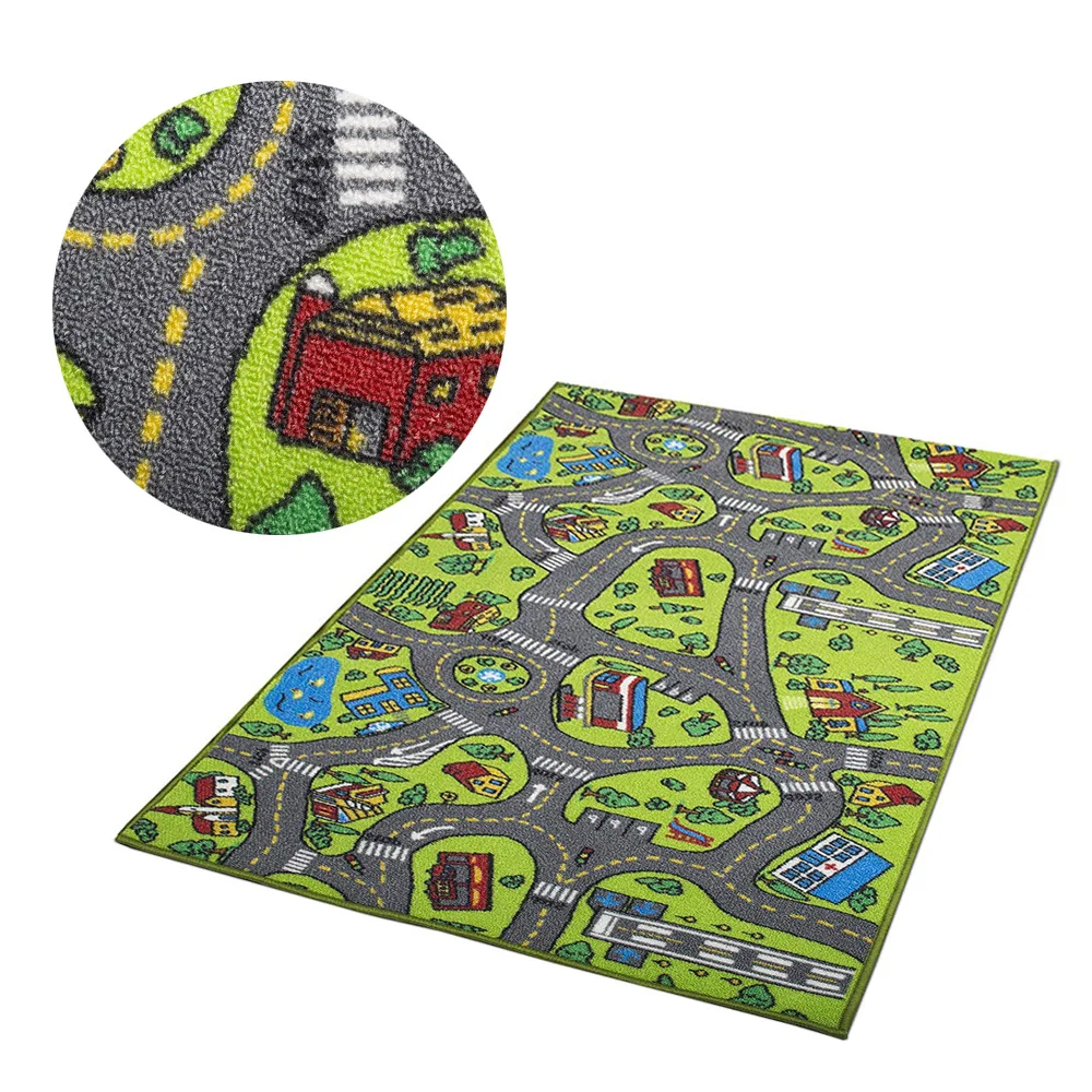 Kids Carpet Playmat Rug City Life Great for Playing with Cars and Toys Play... 