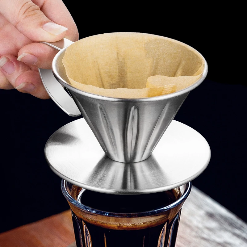 Stainless steel coffee filter Pour over coffee dripper Coffee cone dripper
