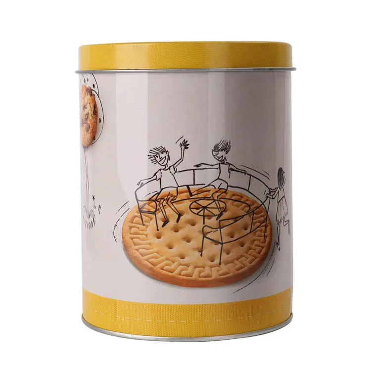 Custom Metal round Gift Packing Tin Boxes For Cookies