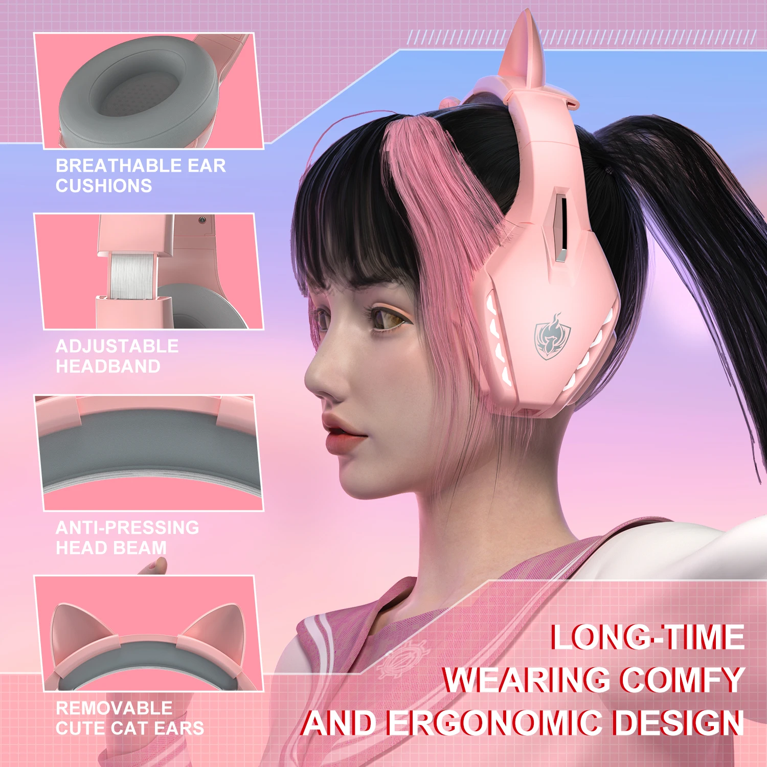 Q10 Wireless Gaming Earphones Headsets Stereo Over Ear Headphones With