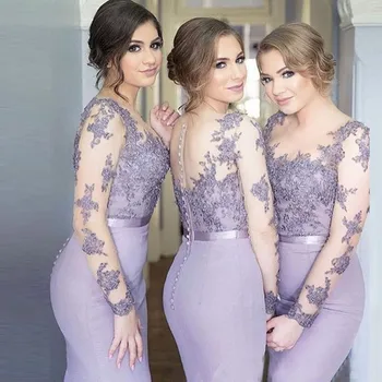 lilac lace bridesmaid dress