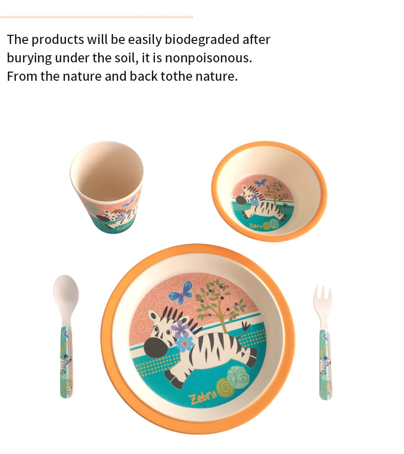 Leatchliving Bamboo Fiber Plates Set Dinnerware Tableware Bambu Fibre