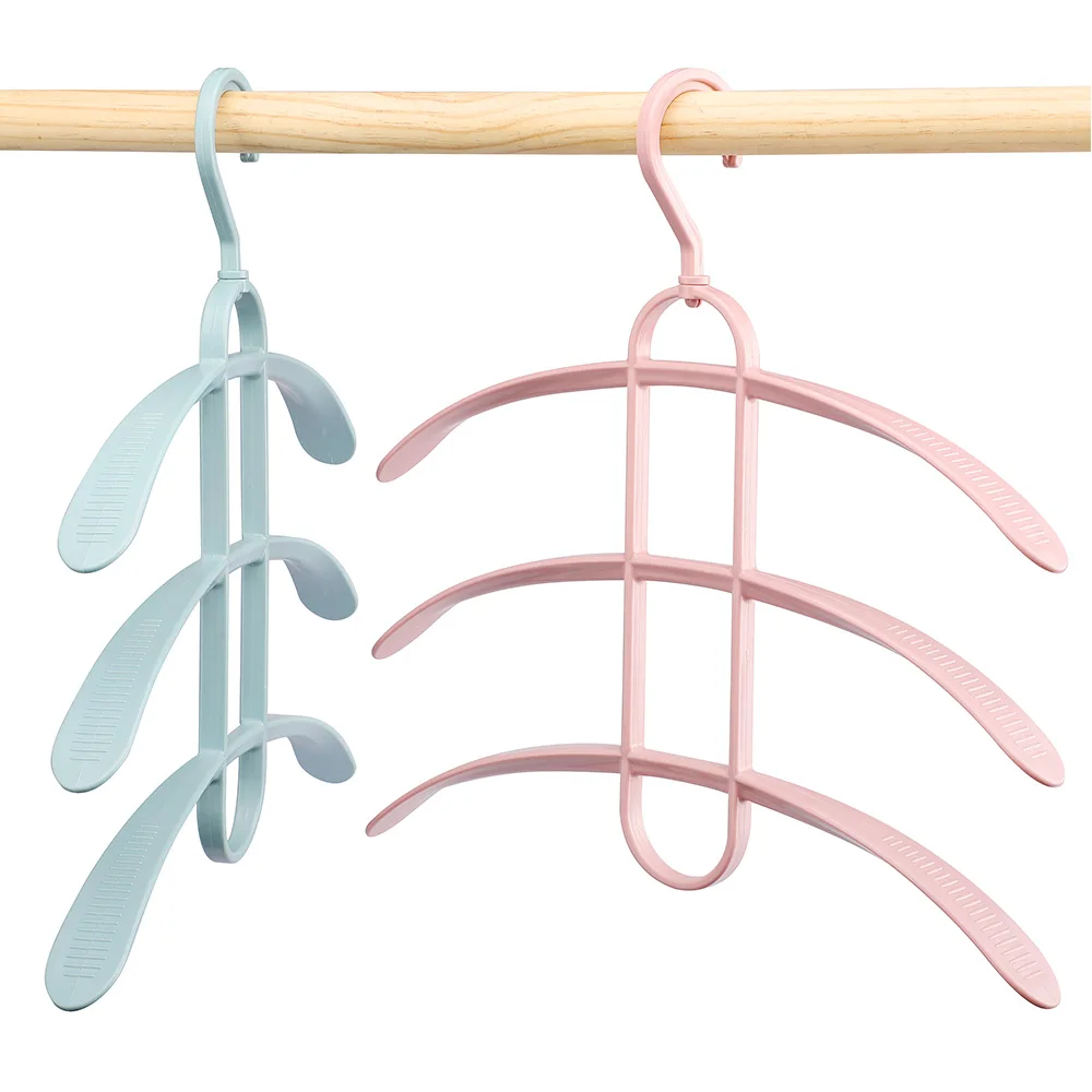 3 Layers Wide Shoulder Hangers Plastic Fish Bone Shape