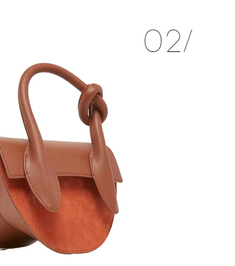 Classic Saddle Shoulder Bag Twisted Knot Panelled Pu Leather Bag Buy