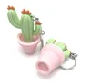 New Arrival 3D Cactus Shade Rubber Keychain Key Chain / Soft PVC Keychains / Silicone Keyring