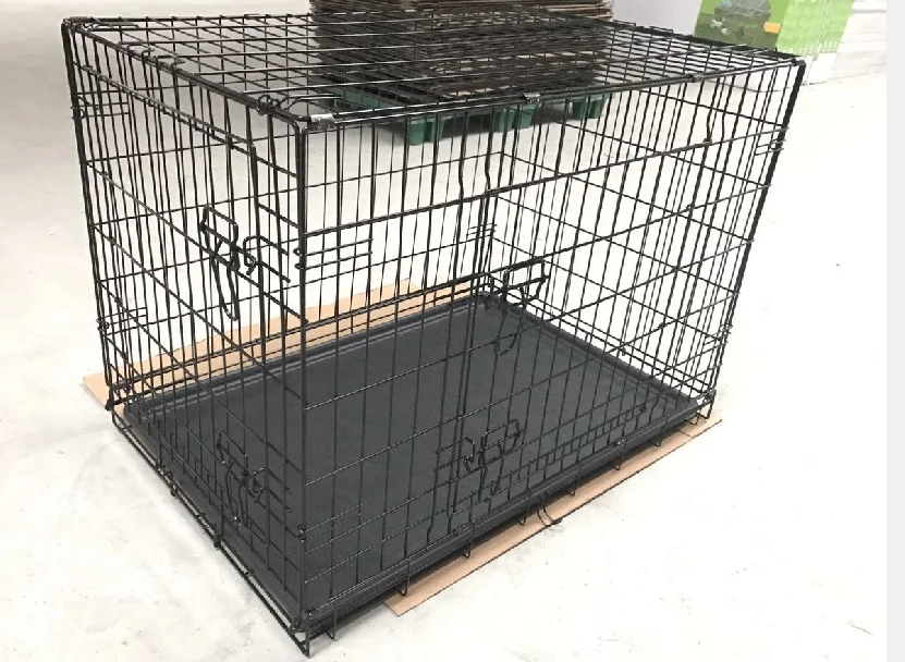 Double Door Foldable Pet Carrier Cage Pet Cages Carries Dog Cage Crates