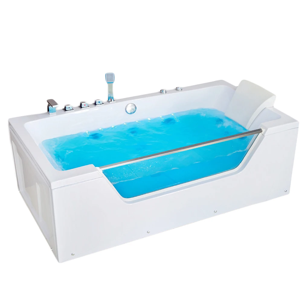 Ce Indoor Corner Bath Tub In Luxury Whirlpool Massage Function Led