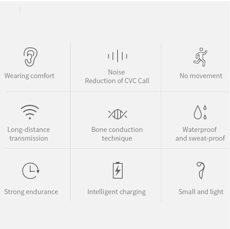 V9 Bone Conduction Headphone Waterproof Flexible Painless Stereo Music Earphone Bluetoth Wireless Running Driving Headsets - ANKUX.COM