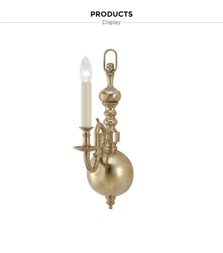 decorative brass candle wall lamp