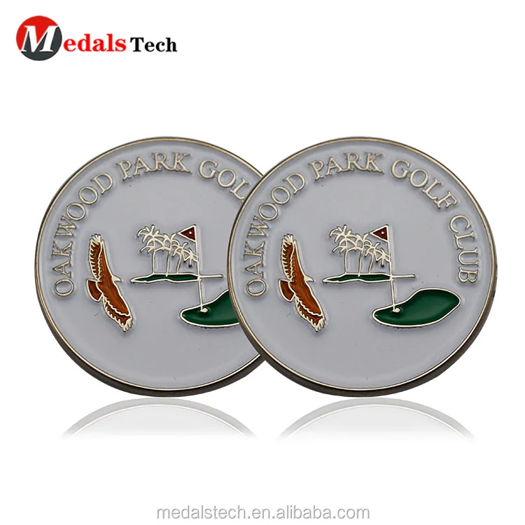 Custom durable enamel safe  pin metal badge golf ball marker
