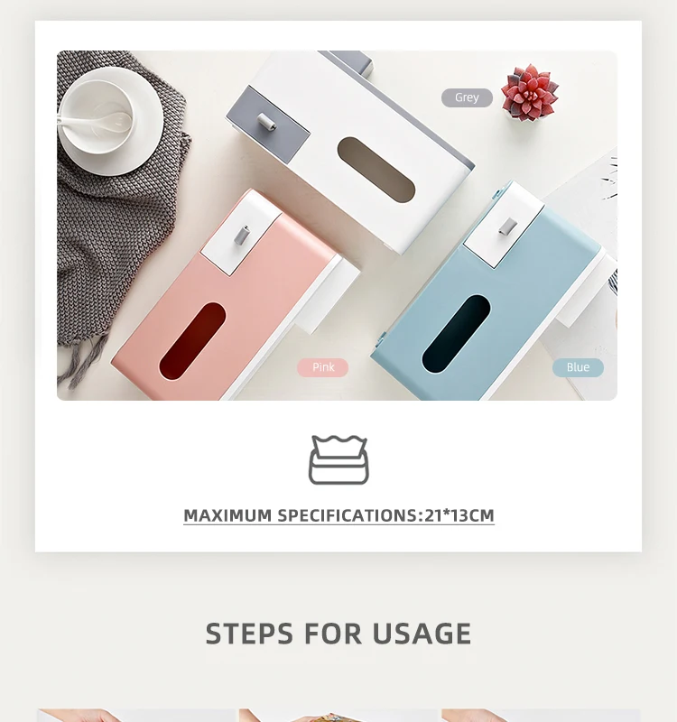 Multi-functional table top tissue box desktop storage box organizer mobile phone  remote control holder