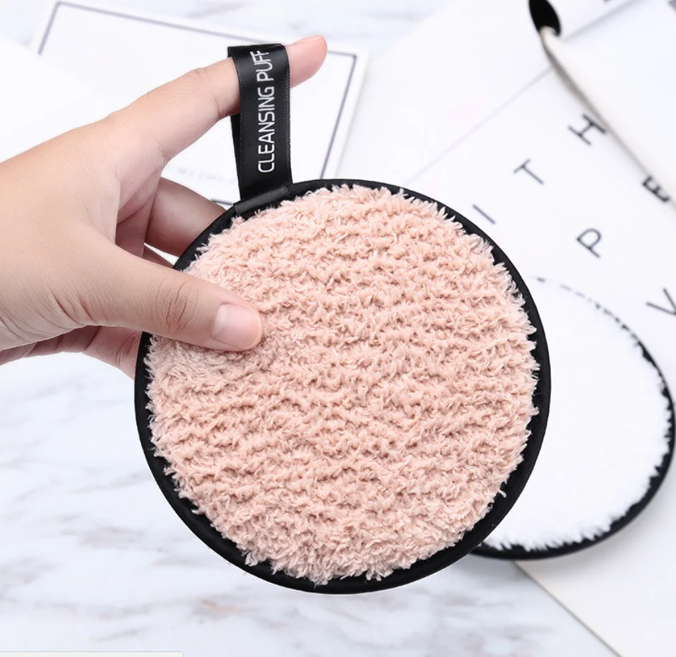 Wholesale Cleansing Puff Velvet Surface Microfiber Makeup Remove Clean