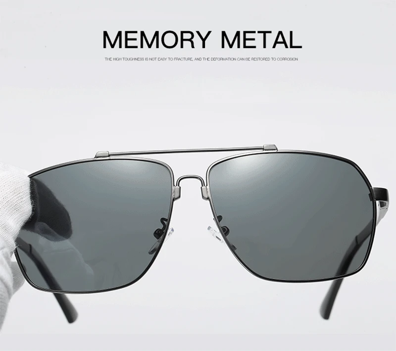 2020 Polarized Aluminum Magnesium Legs Glasses Memory Material Square Men Sunglasses