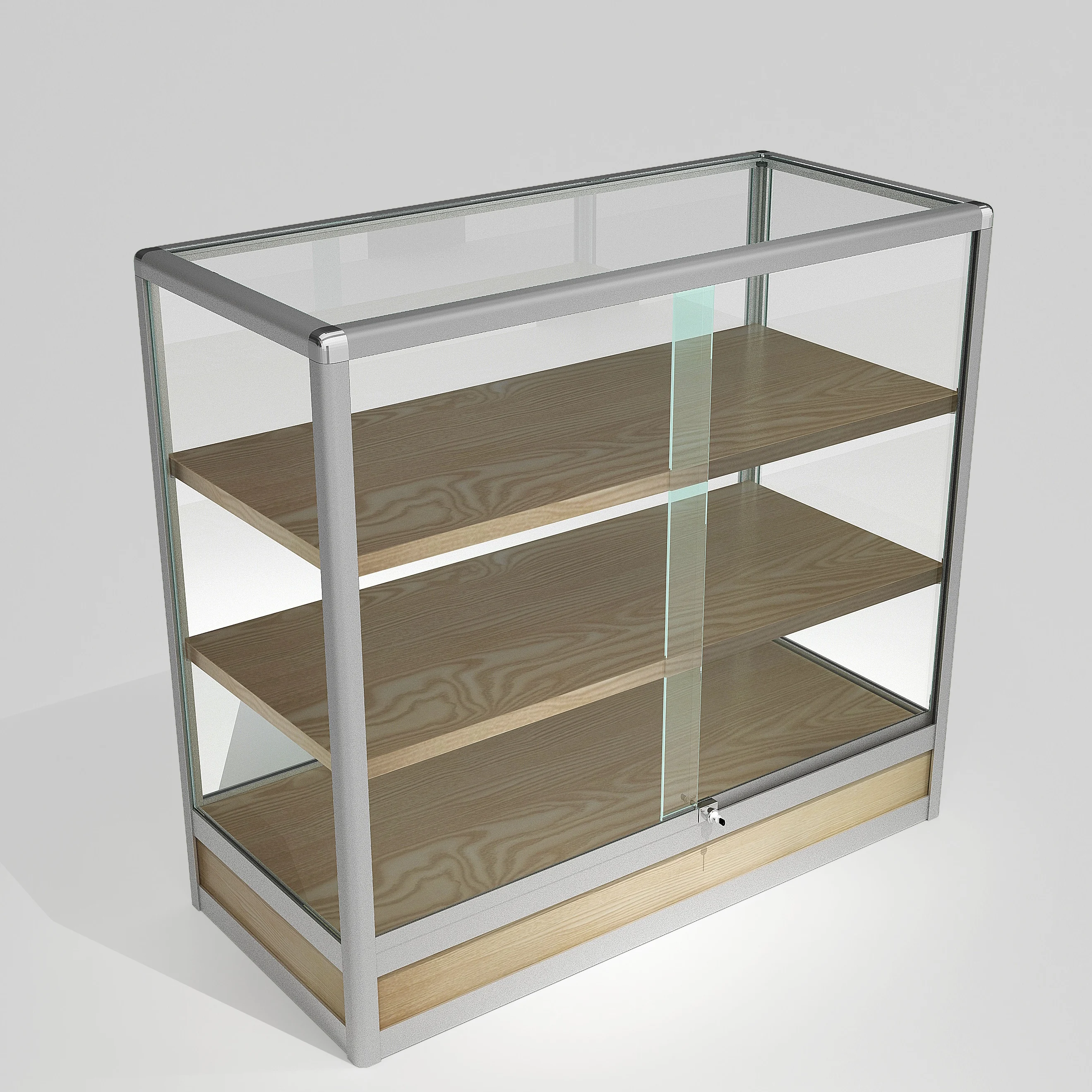 Commercial Use Aluminium Frame Glass Display Cabinet Department Store