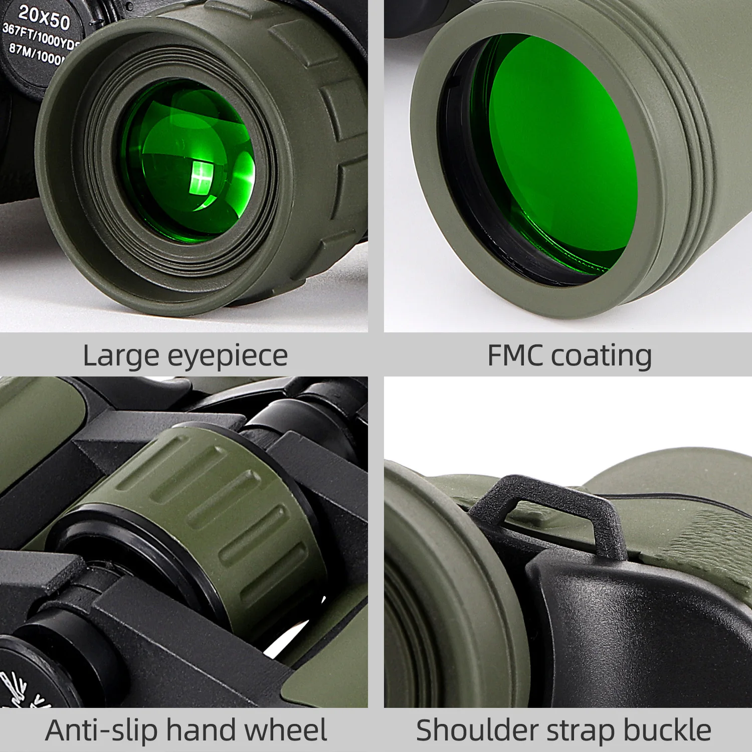 Sabapck 10x50 Binoculars 20x50 Binocular Highpowered Fmc Blue Optical