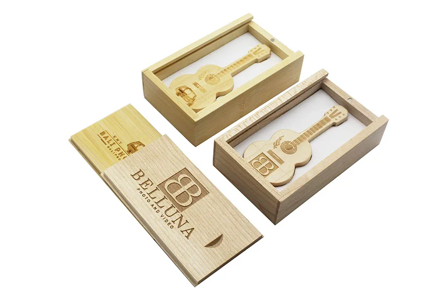 Wooden Guitar USB Flash Drive Pendrives 8GB 16GB 32GB 64GB 128GB USB 2.0 U Stick Thumb Drive Keychain Car Key Flash Card Memory - ANKUX.COM