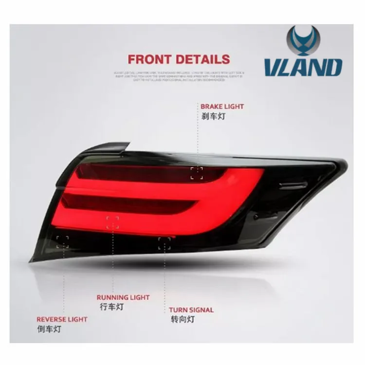 VLAND FACTORY Vios Auto LED Car Rear Lamp 2013 2014 2015 2016 2018 2020 Plug And Play