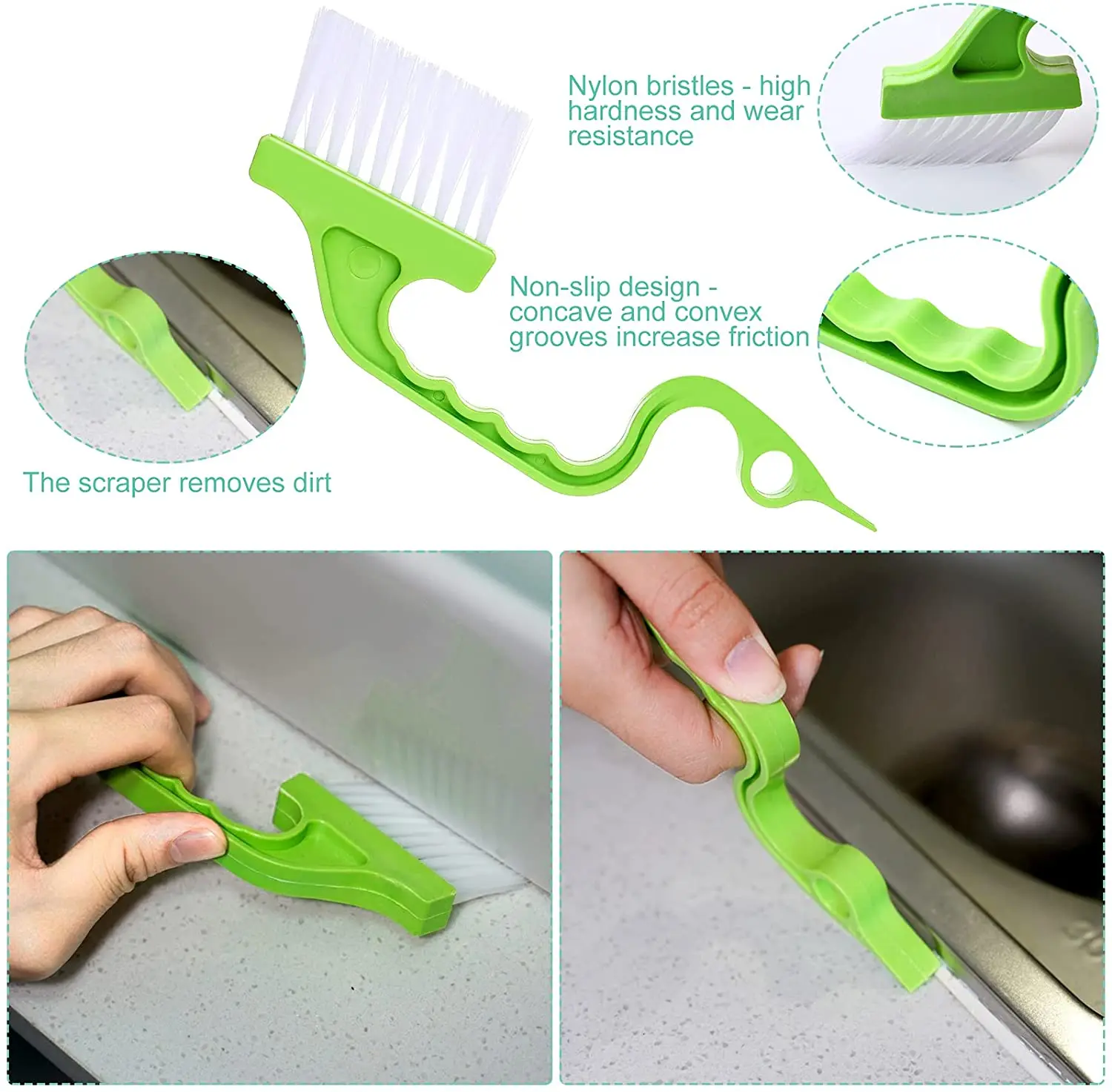 17 Pieces Window Groove Cleaning Brush Set Handheld Groove Gap Door