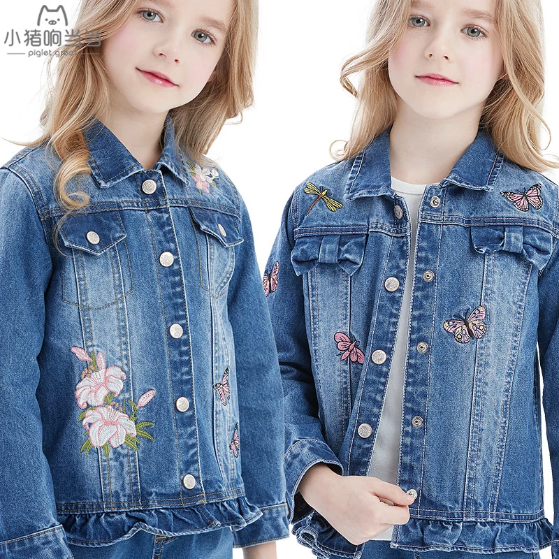 Spring Embroidery Flower Kids Denim Jacket Fo Baby Girls Buy Denim