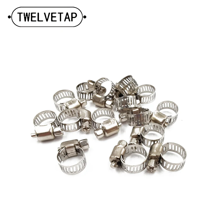 
TWELVETAPSingle Ear Pipe Clamp High Quality 304 Stainless Steel 304 Single Ear Hose Clamps Assortment Kit Single Pipe Accessory 