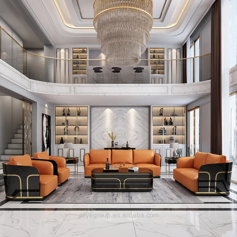Modern Design Leather Sofa Luxury Furniture Italy Style Living Room