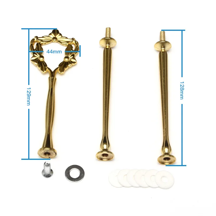 Gold 3 tiered cake stand hardware cake stand handles fitting CSH-025