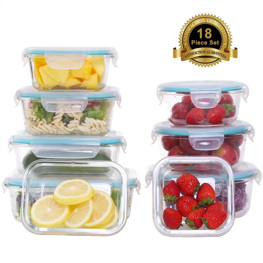 Bpa Free Borosilicate Bento Box Large Glass Food Storage Container Set ...