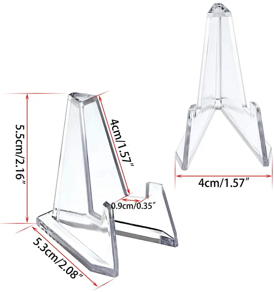 Clear Mini Easel Collectibles Medals Display Holder Show Stands Acrylic Challenge Coin Display