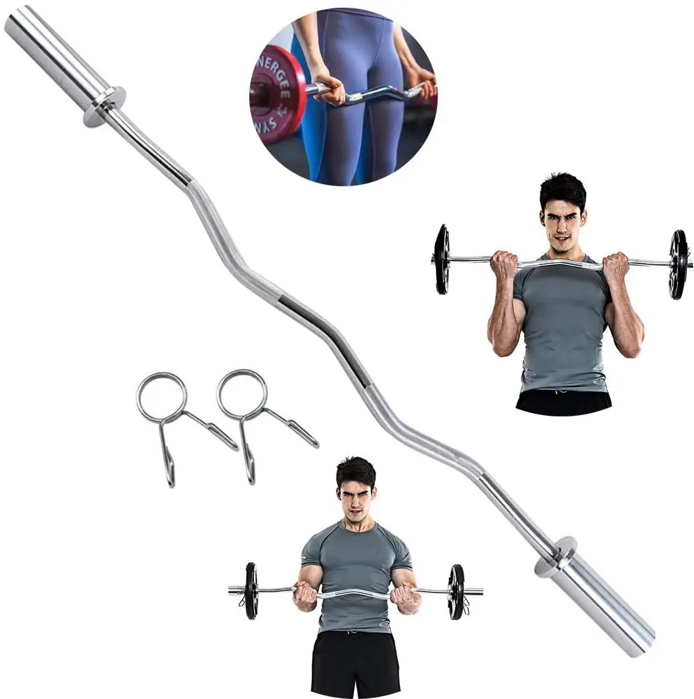 Barbell Curl Bar - Bending Bar Strength Training Weightlifting Fitness ...