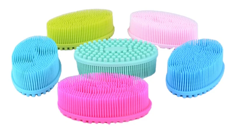 Ultra Soft Silicone Bay Bath Scrubber Sponge Anti-bacterial Body Shower ...