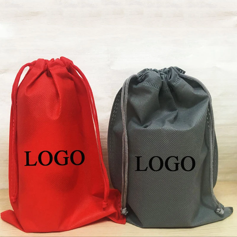 

Wholesale Cheap custom logo non woven drawstring bag for gifts packing travel drawstring package non woven tissue dust bag, Customized