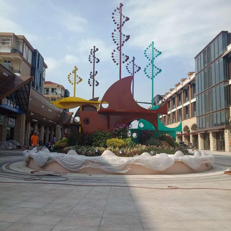 
High quality stainless steel 304 fish kinetic Sculpture for garden decoration 