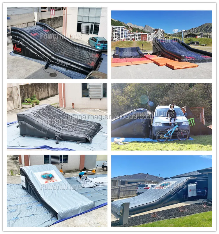 Bmx Inflatable Ramp 1.8m Height Inflatable BMX/MTB Mountain Bike Ramp Airbag Landing ...