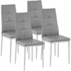 Set of 4 Kitchen Dining Chairs, Assemble All 4 in 5 Minutes, Fabric Cushion Side Chairs with Sturdy Metal Legs for living room