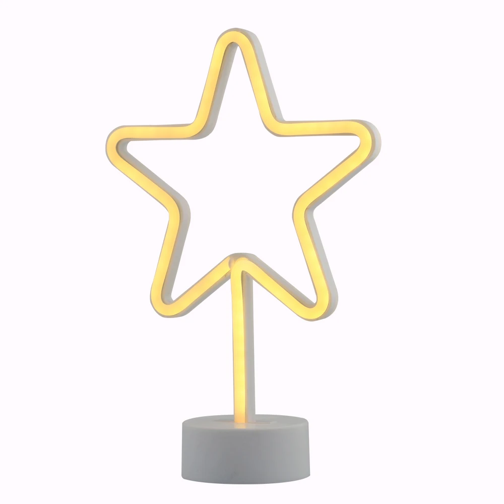 High quality star led Christmas neon sign desk table lamp PVC plastic neon sign customized night light