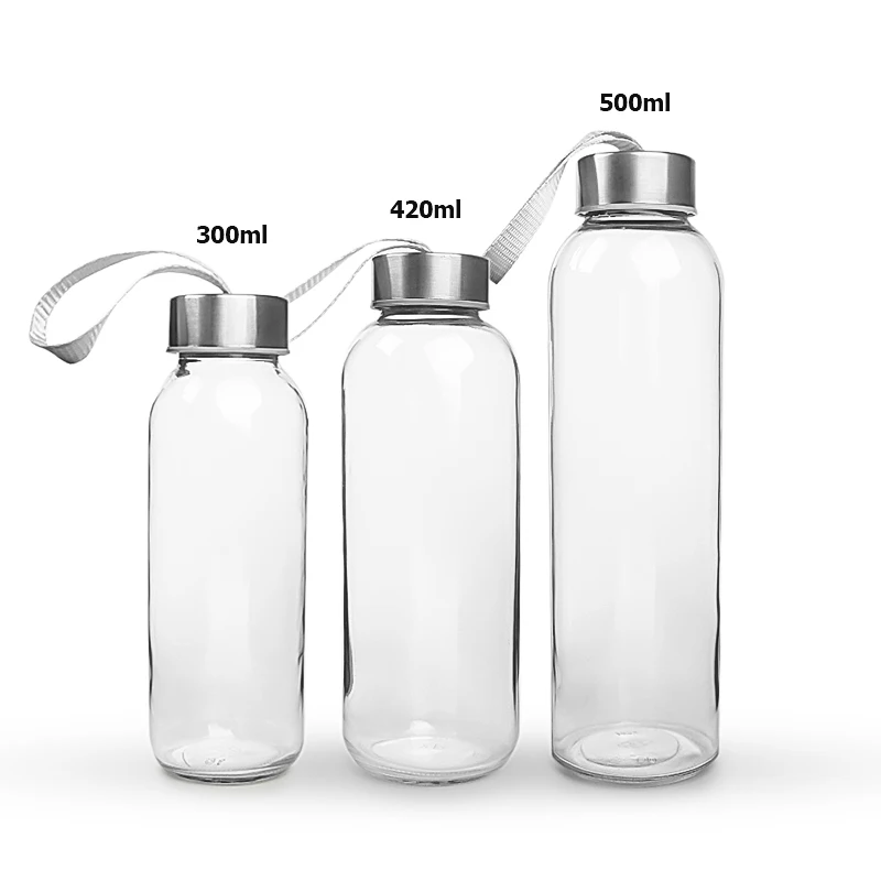 300ml 420ml 500ml Clear Empty Glass Water Bottles Sports Drinking Bottles Automotive Glass Bottles