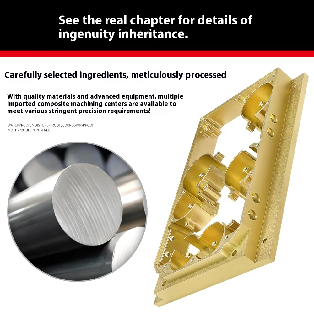 CNC Precision Customized Brass Aluminum Alloy Box Hardware Parts Bracket Non-Standard Processing Lathe Milling Machine Metal factory