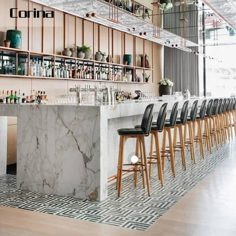 Modern Marble Top Bar Counter 20 Years Warranty Restaurant Night Club