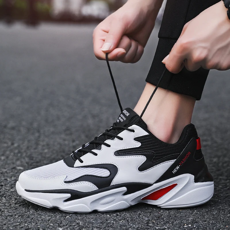 Jinjiang factory wholesale mesh upper breathable super light sneakers for men sports shoes tennis shoes men