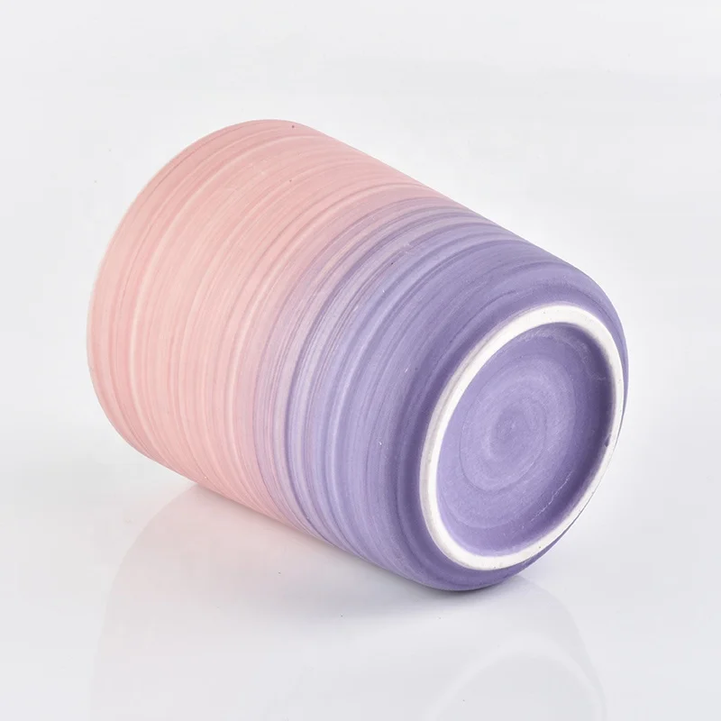 Frosted rainbow candle votive holder ceramic candle jars wedding centerpiece in bulk