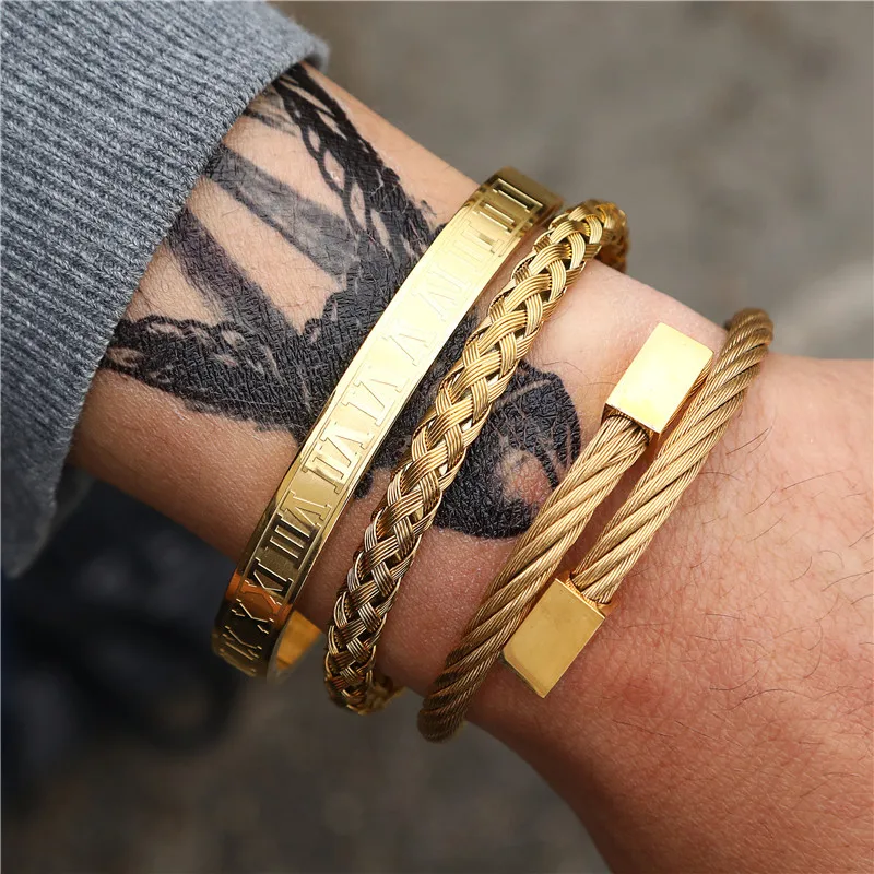  Royal Roman Numbers Bracelets Bangles Lover Bangle Men