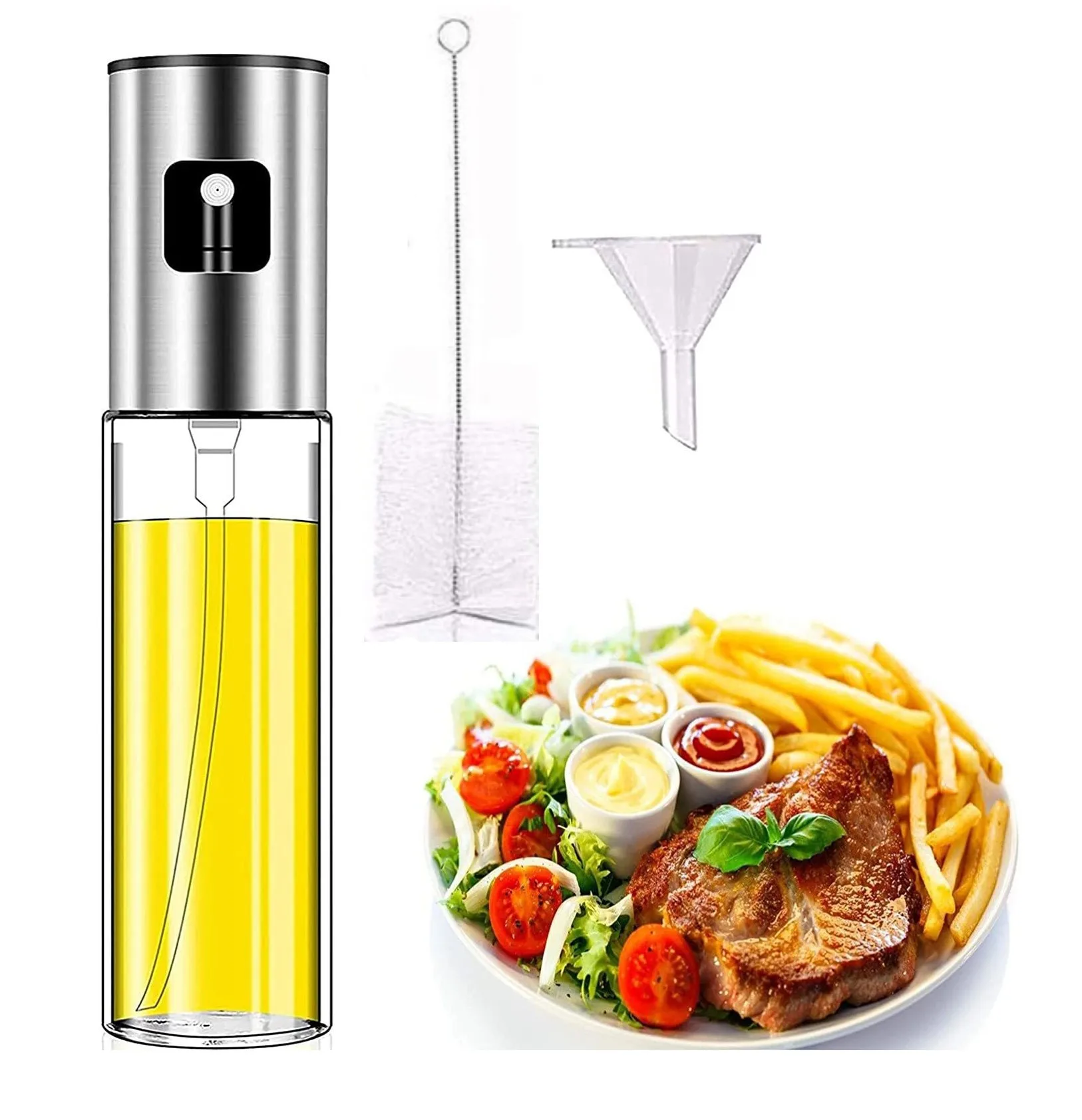 Olive Oil Spray Bottle Mister With Scale Refillable Oil Sprayer For olive-oil-spray-bottle-mister-with-scale-refillable-oil-sprayer-for