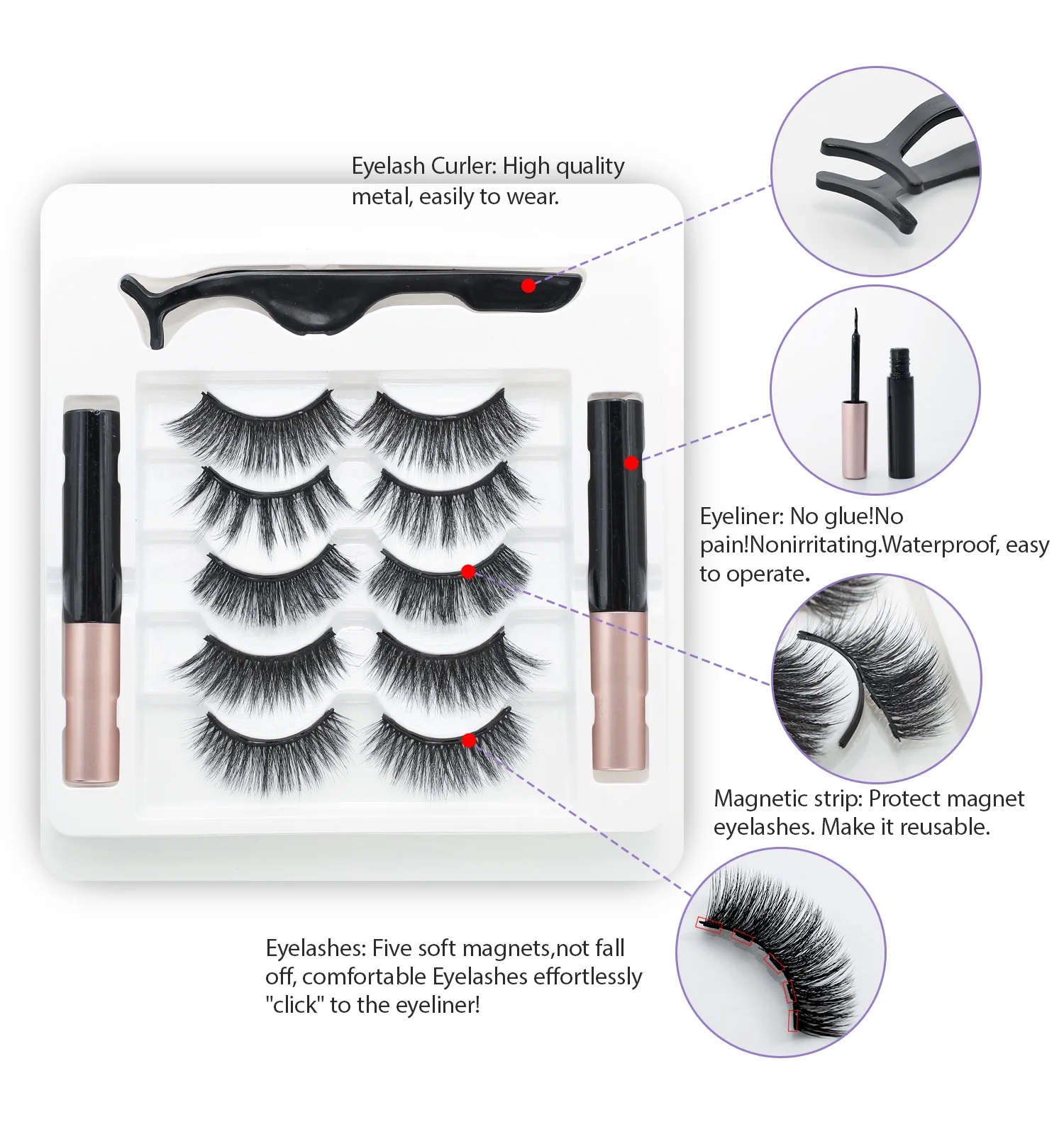Wholesale Eyelashes Handmade 3d Mink Eyeliner Pencil Natural False Eyelashes