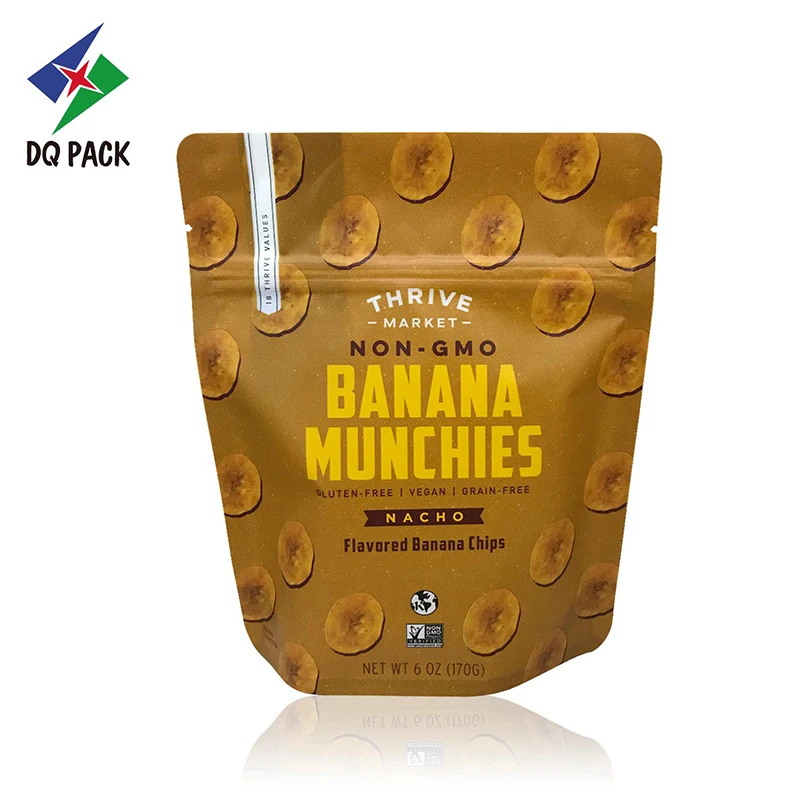 Customized Packaging pouch Banana Snacks Stand Up zipper Pouch food pouch