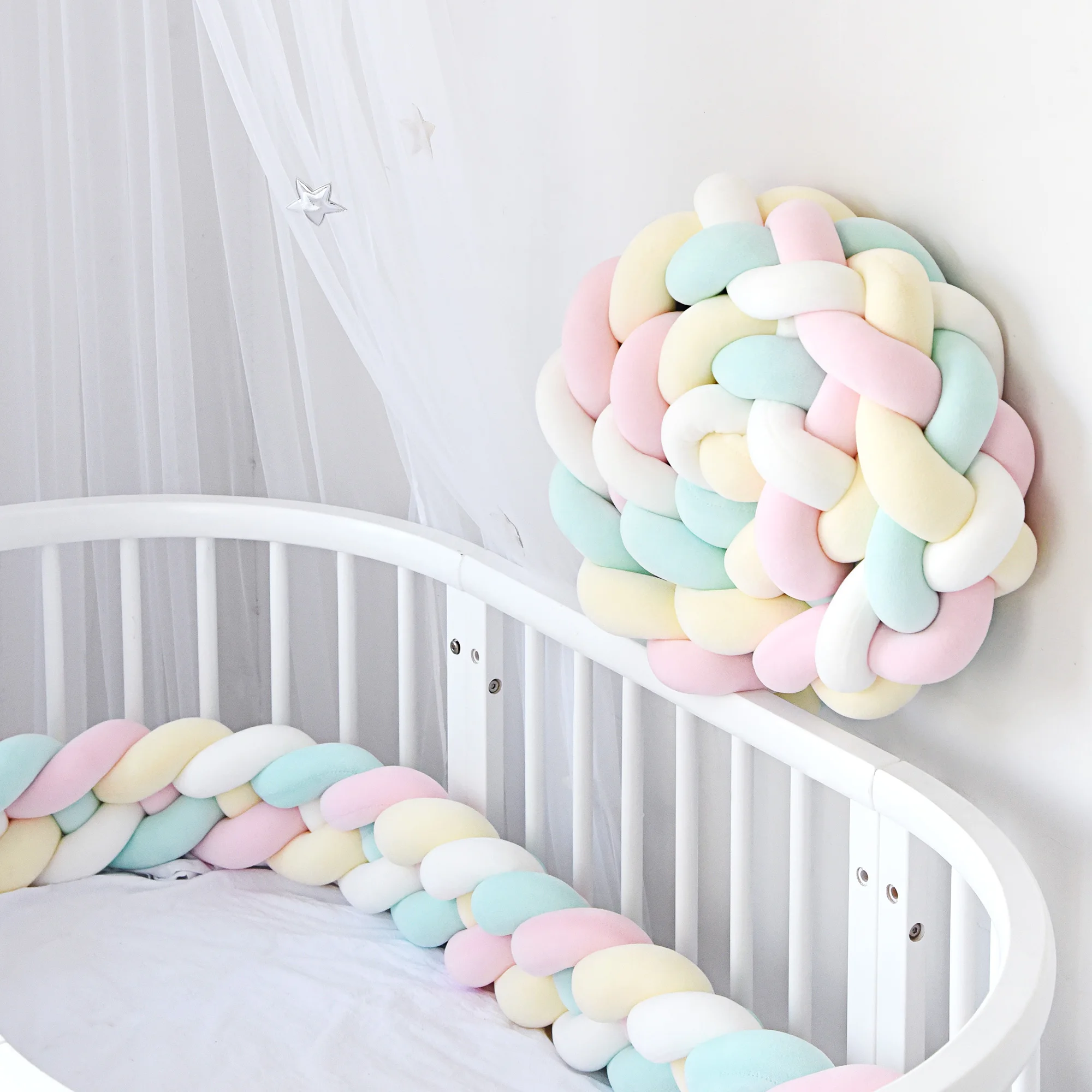 Amortisseur A Nœud Decoratif Pour Berceau 4 Brins 2 2 Metres Decoration De Literie Buy Bebe Tresse Berceau Pare Chocs Long Doux Serpent Oreiller Pour Enfant En Bas Age Respirant Bebe Berceau Tresse Bumper Noeud Oreiller Pare Chocs