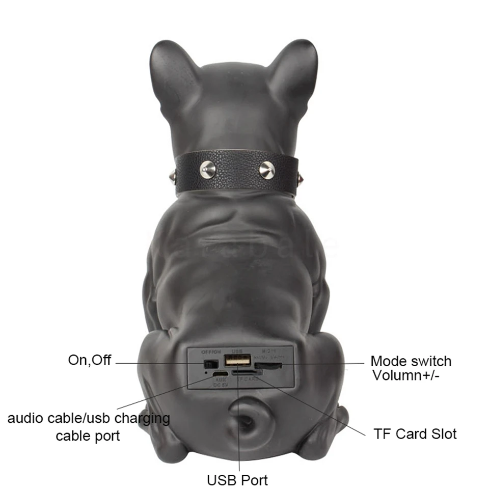 New Mini USB Subwoofer Theatre Bluetooth Speaker Wireless Creative Bulldog Dog Bluetooth audio Outdoor - ANKUX.COM
